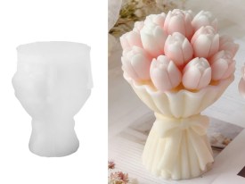 Molde silicona ramos de tulipanes circular